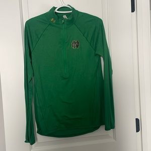 Notre Dame light weight half zip shirt.
